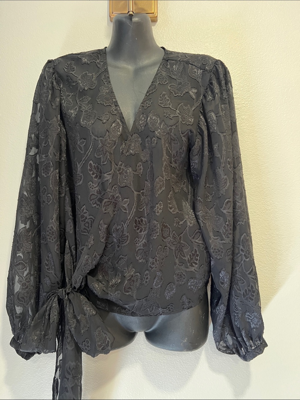 Express wrap tie blouse size medium